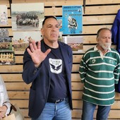 Il presidente Ardoino il giorno della commemorazione dei 50 anni di rugby a Imperia (foto Flammia)
