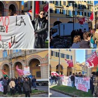 Manifestazione e sciopero: studenti in piazza Dante a Imperia Manifestazione e sciopero: studenti in piazza Dante a Imperia