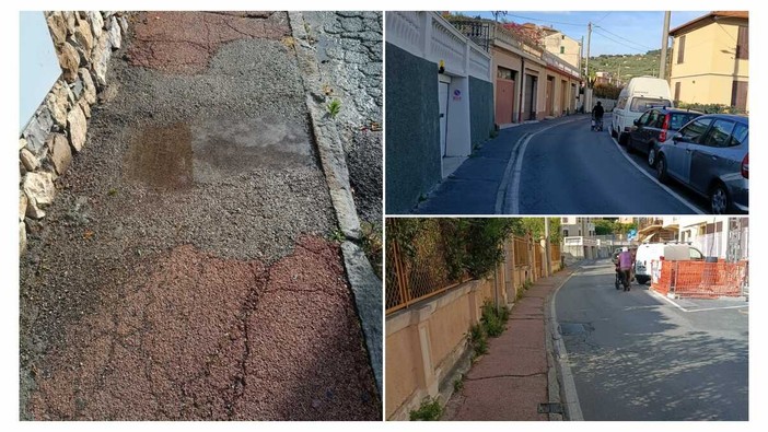 AL DIRETTORE. Marciapiedi dissestati in via Don Minzoni: situazione pericolosa sulle alture di Oneglia