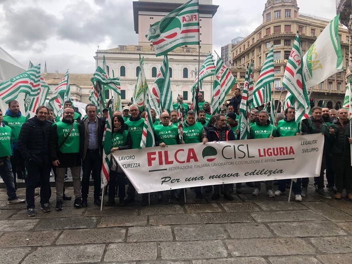 Sblocco Opere, manifestazione unitaria regionale degli Edili oggi a Genova