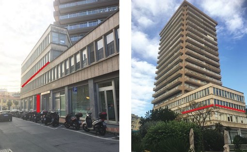 In rosso l’ingresso e i locali al secondo piano In rosso l’ingresso e i locali al secondo piano