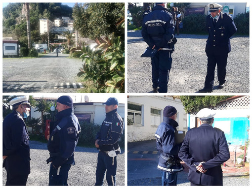 Diano Marina, blitz dei vigili sul molo Landini: verifiche all’ex campeggio ‘Angolo di Sogno’ (foto)