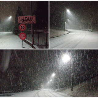Abbondante nevicata sul Colle di Nava (Video)