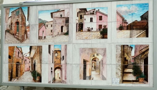 A Villa Viani, un nuovo pannello artistico in ceramica di Albisola per valorizzare lo storico lavatoio ‘A funtana veggia’ (foto)