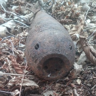 Ordigno bellico ritrovato in un bosco dell’alta valle Arroscia (Foto)