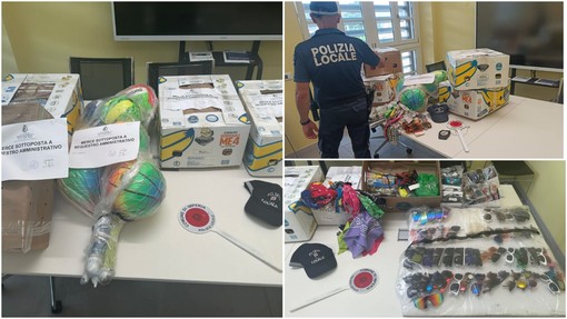 Imperia, blitz della polizia locale contro il commercio abusivo Imperia, blitz della polizia locale contro il commercio abusivo