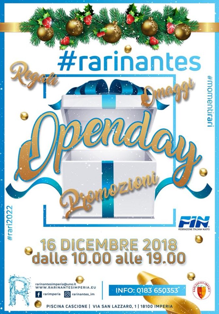 Sarà una grande domenica con la Rari Nantes: arriva l'Open Day di Natale Sarà una grande domenica con la Rari Nantes: arriva l'Open Day di Natale