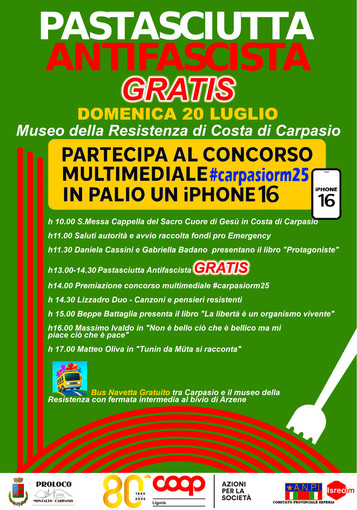 Pastasciutta Antifascista 2025: a Carpasio la memoria diventa comunità Pastasciutta Antifascista 2025: a Carpasio la memoria diventa comunità