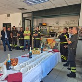 Imperia, vanno in pensione i vigili del fuoco Alessandro Belmonti, Vittorio Alassio e Massimo Lotti Imperia, vanno in pensione i vigili del fuoco Alessandro Belmonti, Vittorio Alassio e Massimo Lotti