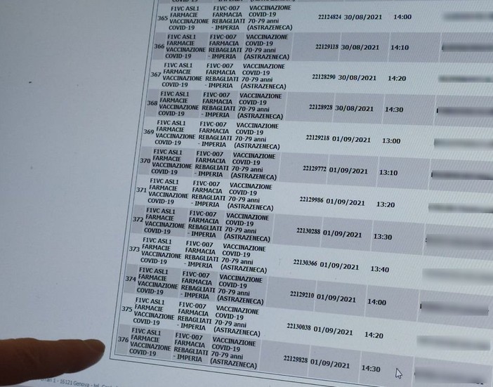La lista delle prenotazioni del vaccino anti covid La lista delle prenotazioni del vaccino anti covid