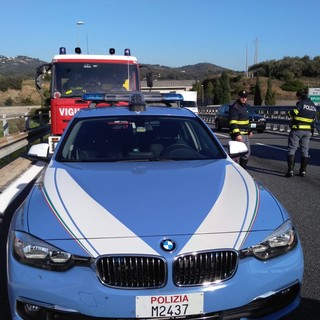 Taggia: incidente sull'Autostrada dei Fiori in direzione Genova, un ferito lieve ma lunghe code (Foto)