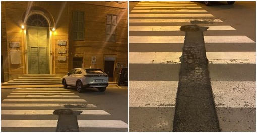 Imperia, allerta in piazza Ulisse Calvi per l’asfalto “trappola” davanti alle scuole