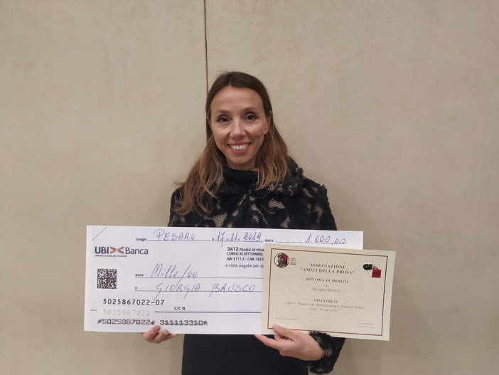 L'imperiese Giorgia Brusco vincitrice del premio 'Antonio Conti' per la drammaturgia L'imperiese Giorgia Brusco vincitrice del premio 'Antonio Conti' per la drammaturgia