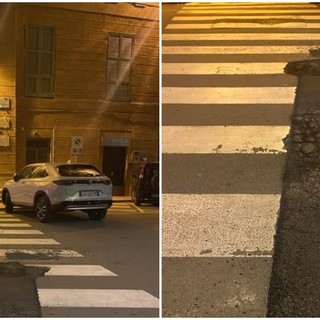 Imperia, allerta in piazza Ulisse Calvi per l’asfalto “trappola” davanti alle scuole