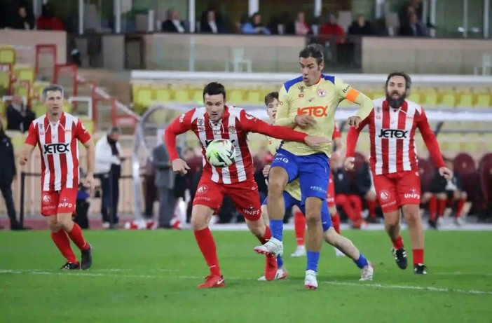 Partita di calcio dei piloti di Formula 1 allo Stade Louis-II di Monaco