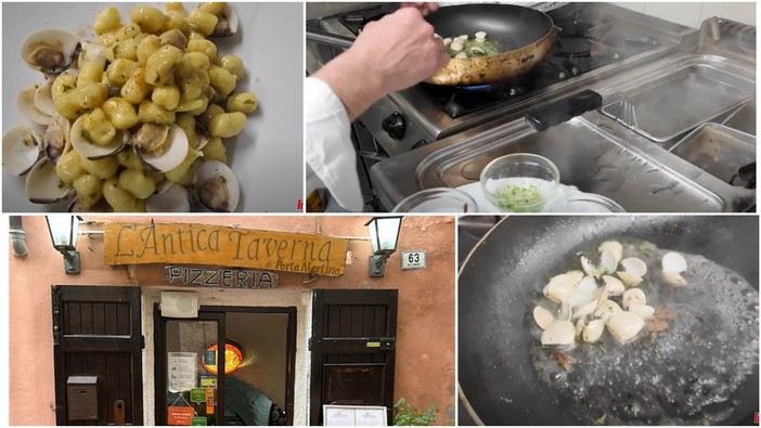Gnocchi con vongole, bottarga e granella di pistacchio: la ricetta di Pasqua dell'Antica Taverna (video)