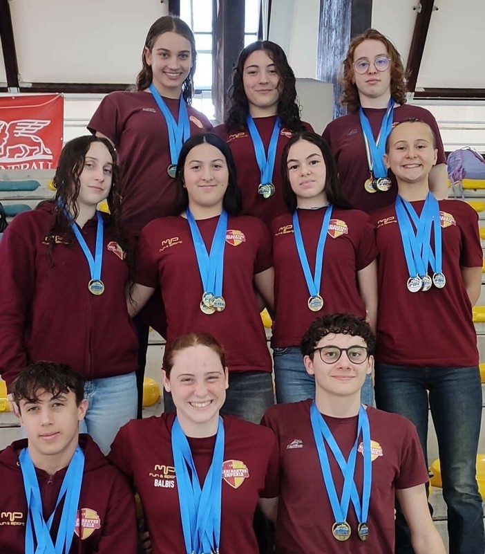NUOTO.  Campionati regionali giovanili: pioggia di medaglie per la Rari Nantes Olio Raineri