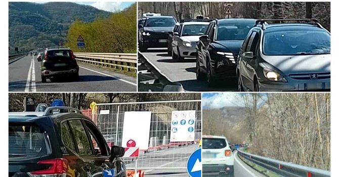 Rientro dal ponte pasquale: traffico intenso sulla Statale 28 verso il Piemonte Rientro dal ponte pasquale: traffico intenso sulla Statale 28 verso il Piemonte