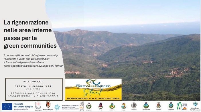Green community Valli Impero e Arroscia: convegno a Borgomaro nell'ambito dell'Expo