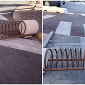 FOTONOTIZIA. Nuove rastrelliere per le biciclette in via Schiva sulla ciclabile a pettine