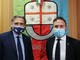 Il capogruppo regionale della Lega Stefano Mai e il nuovo vicepresidente e assessore regionale all'Agricoltura Alessandro Piana all'Assemblea legislativa della Liguria