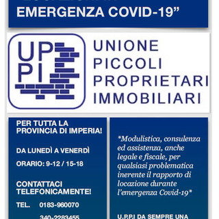 Attivato per tutta la Provincia di Imperia lo ‘Sportello UPPI Locazioni in Emergenza Covid-19’