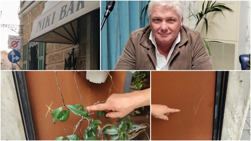 Imperia, simboli 'misteriosi' al bar dell'assessore Gagliano, scatta la denuncia Imperia, simboli 'misteriosi' al bar dell'assessore Gagliano, scatta la denuncia