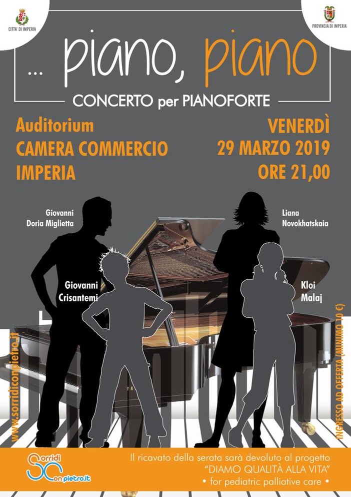 Imperia: venerdì prossimo, spettacolo vefivo "...Piano, piano' della 'SorridiconPietro' Onlus Imperia: venerdì prossimo, spettacolo vefivo "...Piano, piano' della 'SorridiconPietro' Onlus