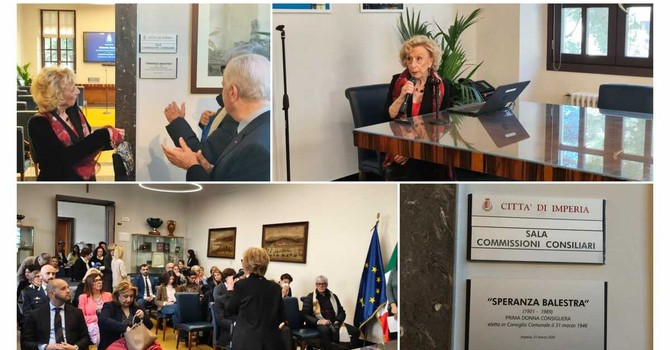 Imperia intitola la sala commissioni di Palazzo civico a Speranza Balestra Imperia intitola la sala commissioni di Palazzo civico a Speranza Balestra