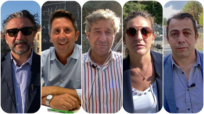 Da sinistra, i sindaci: Mario Conio (Taggia), Matteo Orengo (Badalucco), Mariano Bianchi (Montalto Carpasio), Manuela Sasso (Molini di Triora) e Massimo Di Fazio (Triora)