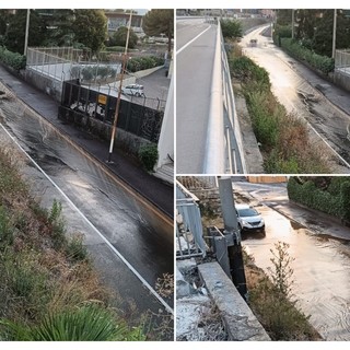 Via Scarincio allagata: guasto alla rete idrica durante i lavori Via Scarincio allagata: guasto alla rete idrica durante i lavori
