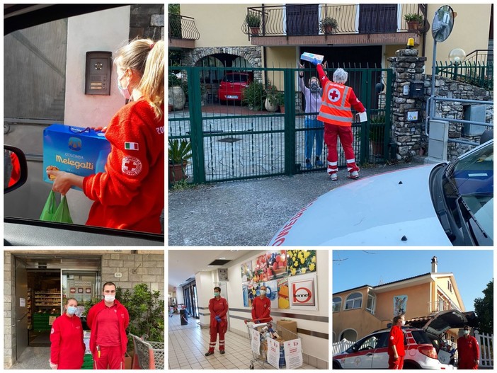 Pontedassio, l'impegno nella Croce Rossa, durante l'emergenza coronavirus, di sette giovani nella consegna di medicine e generi alimentari (foto)