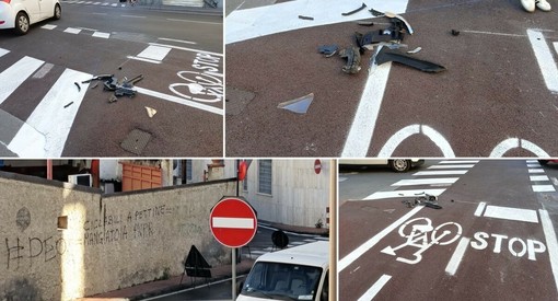 Nuova segnaletica sulla ciclabile a pettine, primo incidente in via Schiva Nuova segnaletica sulla ciclabile a pettine, primo incidente in via Schiva
