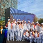 Milano-Cortina: emozione a palazzo Mattei a Roma per passaggio Fiamma olimpica Milano-Cortina: emozione a palazzo Mattei a Roma per passaggio Fiamma olimpica
