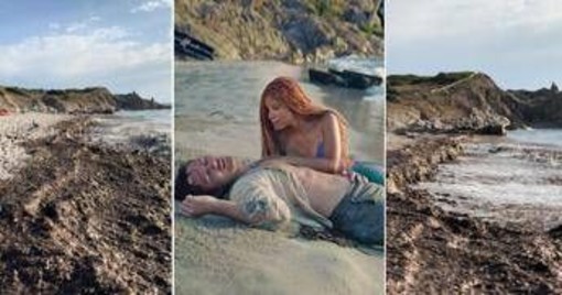 Rena Majore, le alghe inghiottono la spiaggia de 'La Sirenetta': è polemica Rena Majore, le alghe inghiottono la spiaggia de 'La Sirenetta': è polemica