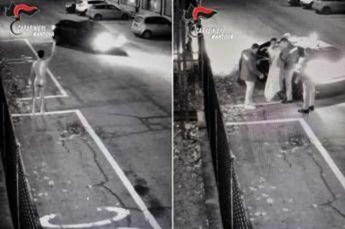 Vaga nudo e lascia droga davanti alla caserma dei carabinieri, 43enne denunciato