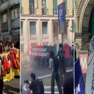 A Milano cortei contro i Patrioti, tensioni tra antagonisti e forze dell'ordine. Scritte choc sui muri: 'Salvini appeso', 'celerini lapidati'