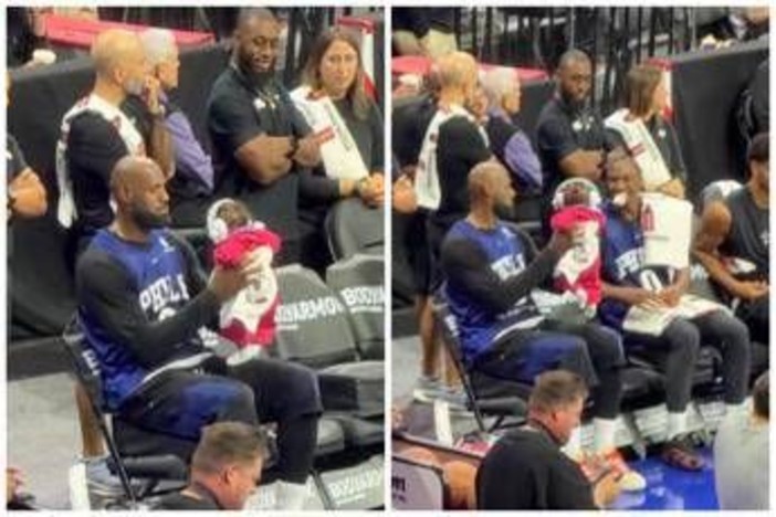 James gioca con una bambina: LeBron versione 'babysitter' in Nba